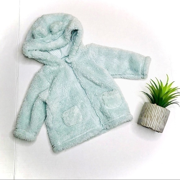 CARTER’S Sherpa Baby Blue Bear Jacket - Picture 1 of 7
